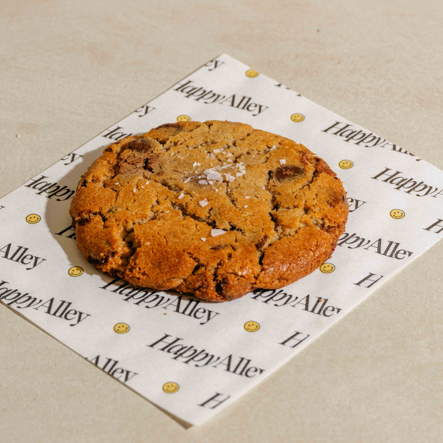 Choc Chip Cookie on a Happy Alley branded paper